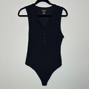 American Eagle Black Sleeveless ribbed Bodysuit large